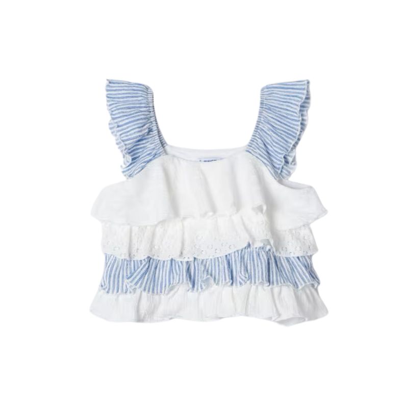 Mayoral 3259 Ruffle Blouse Indigo