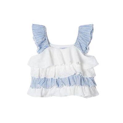 Mayoral 3259 Ruffle Blouse Indigo