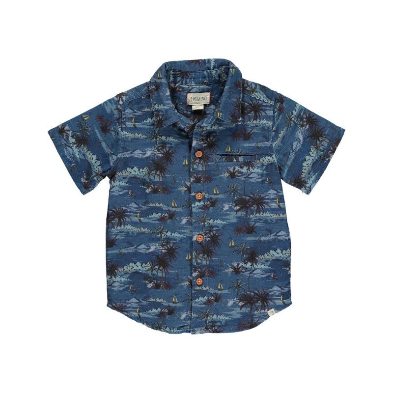 Me &amp; Henry Maui Short Blue Hawaiian