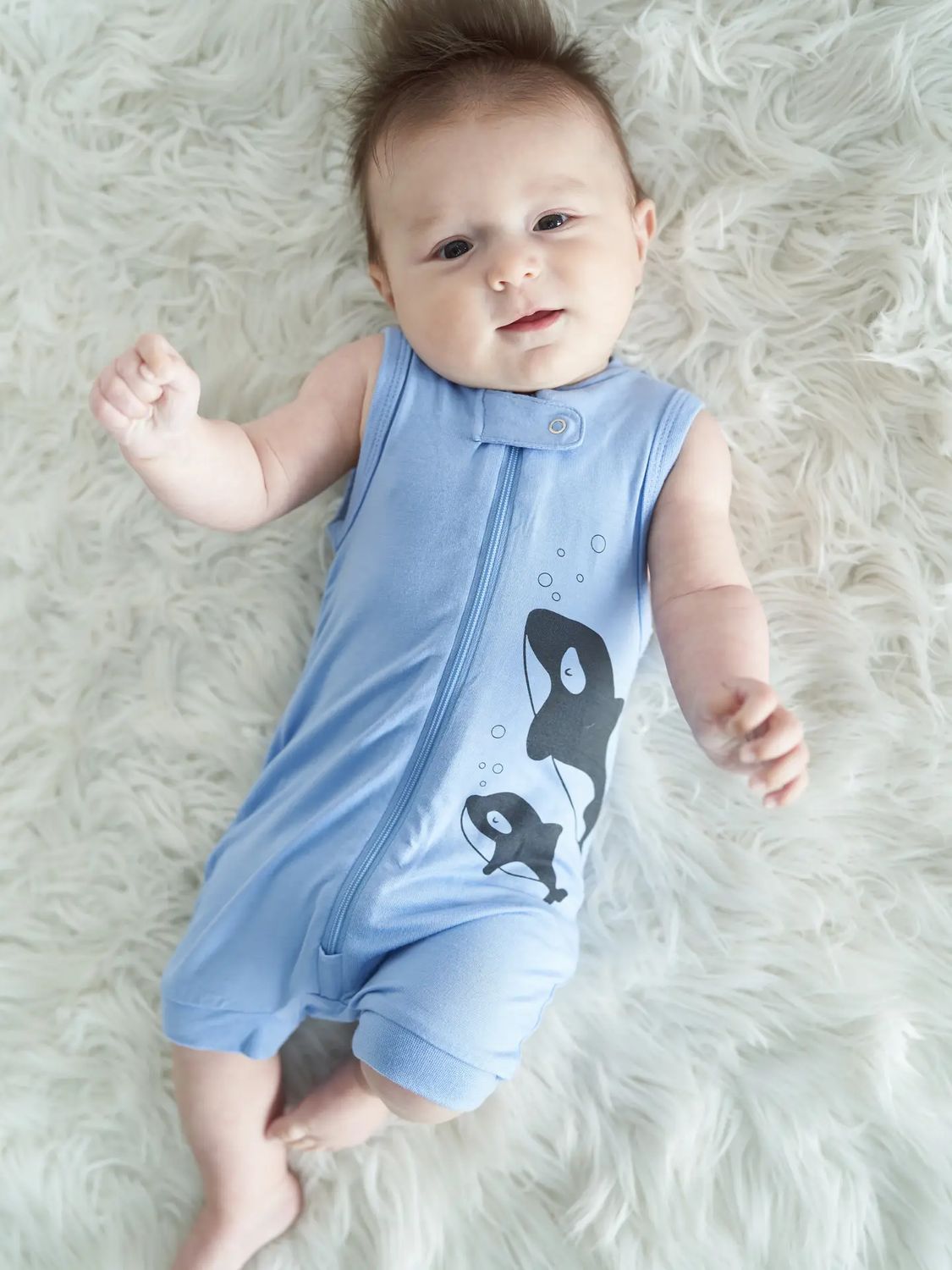 Silkberry Bamboo Sleeveless Romper Ocean