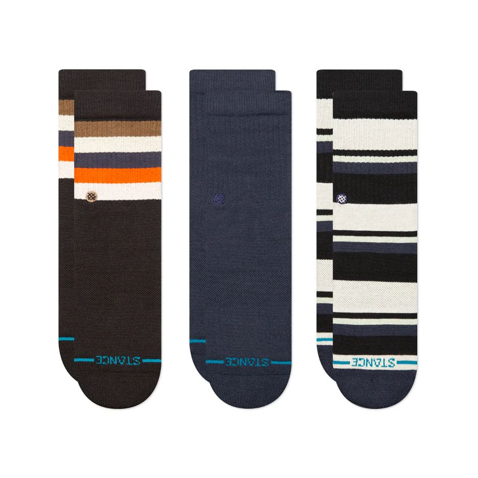 Stance Socks KD Crew Maliboo 3pk, Color: Black, Size: M/Shoe 11-2