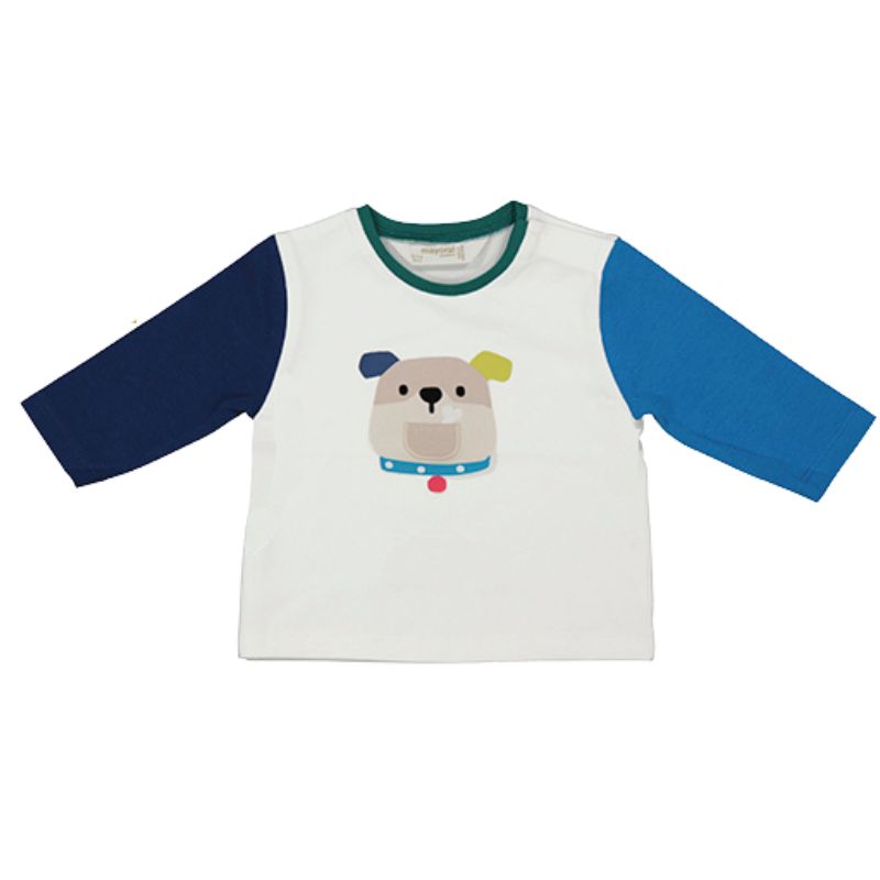 Mayoral 2029 L/S Top Dog White Calendula