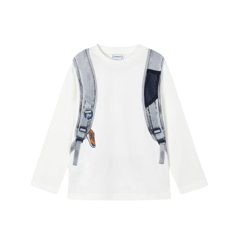 Mayoral 4049 L/S Top Backpack Cream/Carrot