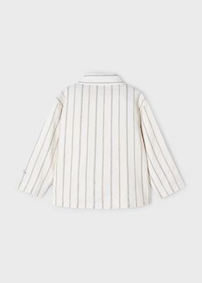 Mayoral 3119 L/S Button Shirt Striped Milk/Beige