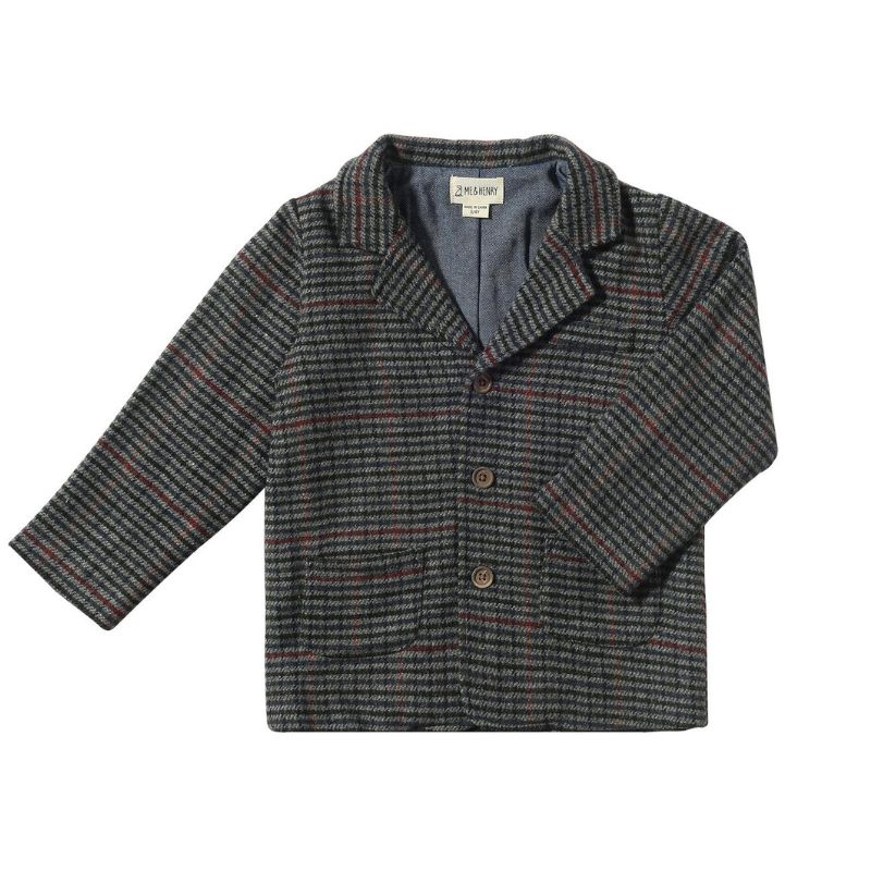 Me &amp; Henry Tweedy Jacket Black Chunk Houndstooth