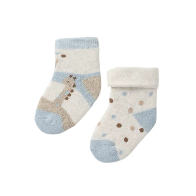Mayoral 9759 2pc Socks Set Polar Blue, Color: Polka Dots, Size: 3M