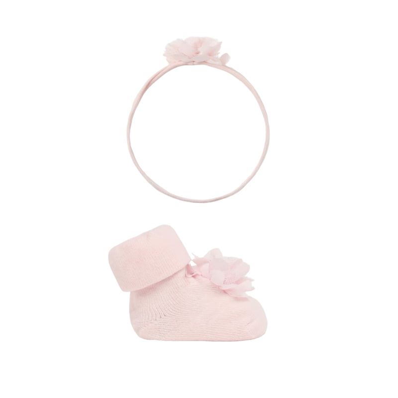 Mayoral 9763 2pc Headband &amp; Socks Blush