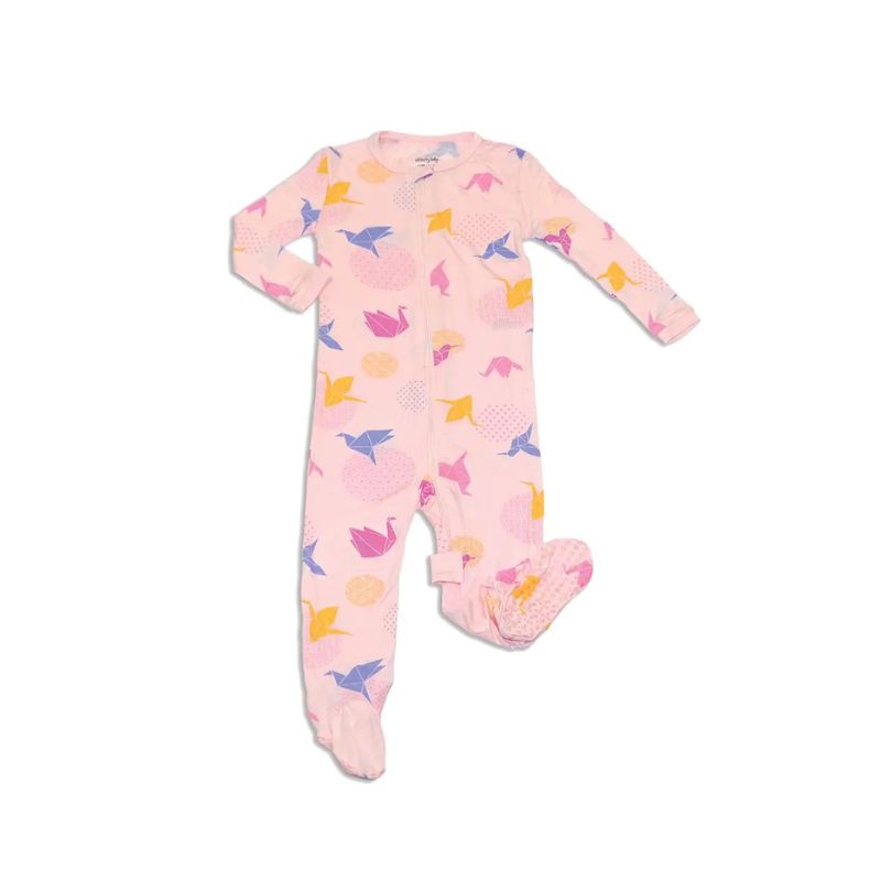Silkberry Bamboo Baby Zip-Up Footed Sleeper Origami