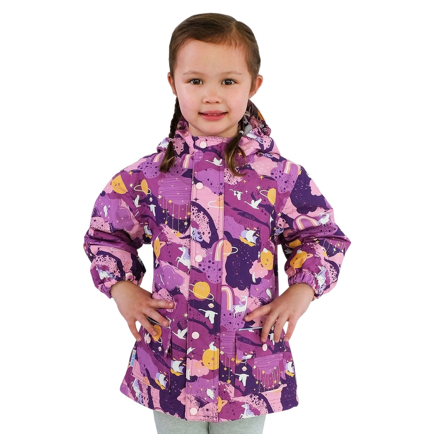 Jan &amp; Jul Fleece Lined Rain Jacket Purple Dream