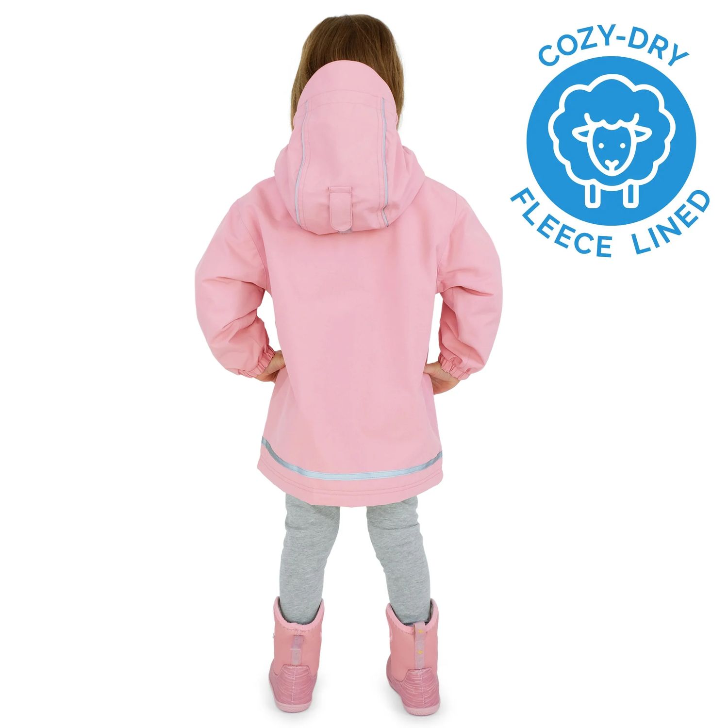 Jan &amp; Jul Fleece Lined Rain Jacket Dusty Pink
