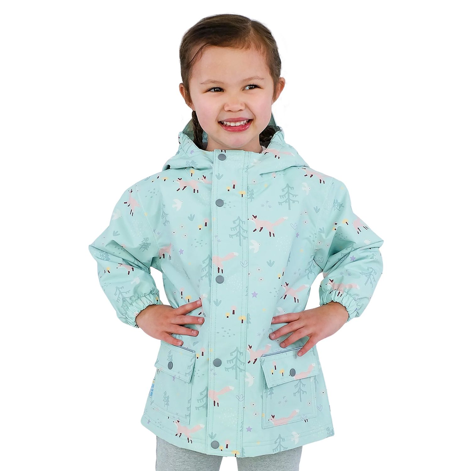 Jan &amp; Jul Fleece Lined Rain Jacket Minty Forest