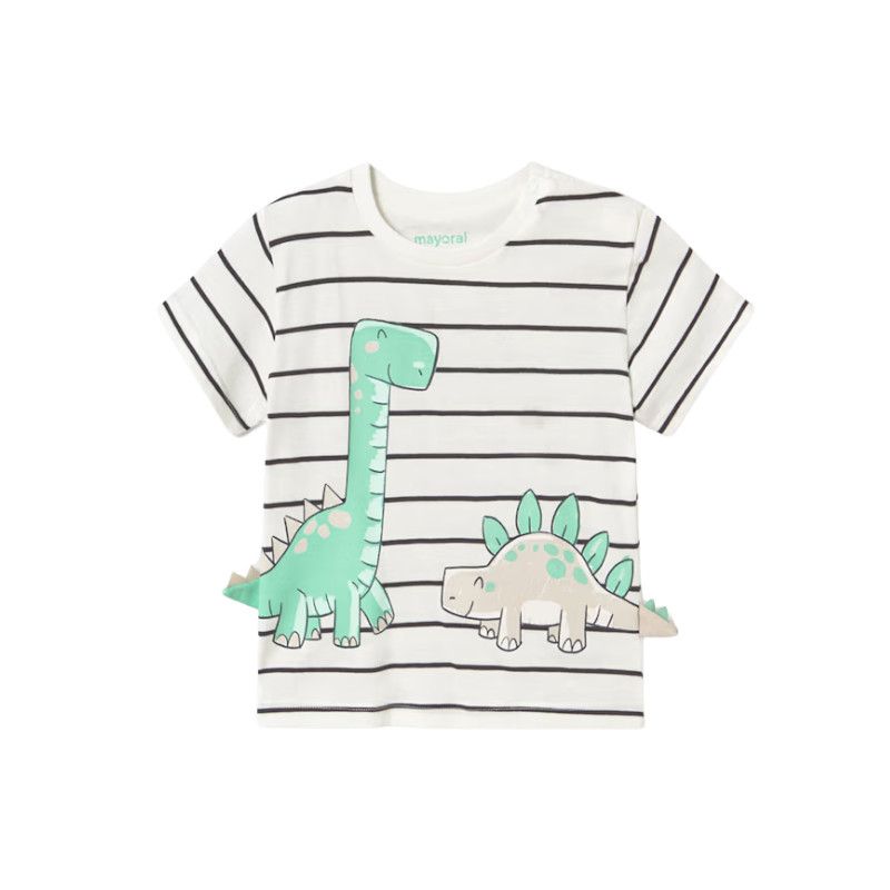 Mayoral 1061 S/S T-Shirt, Color: Dino Black/White Stripes, Size: 12M