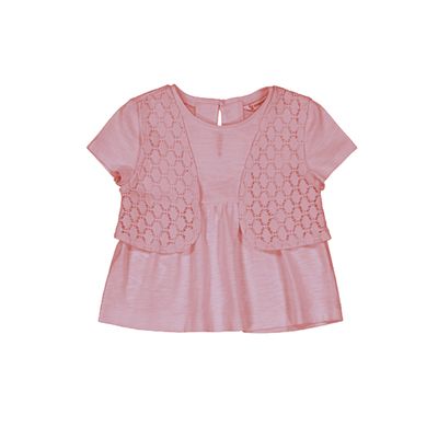 Mayoral 1239 Crochet Vest Top Rose