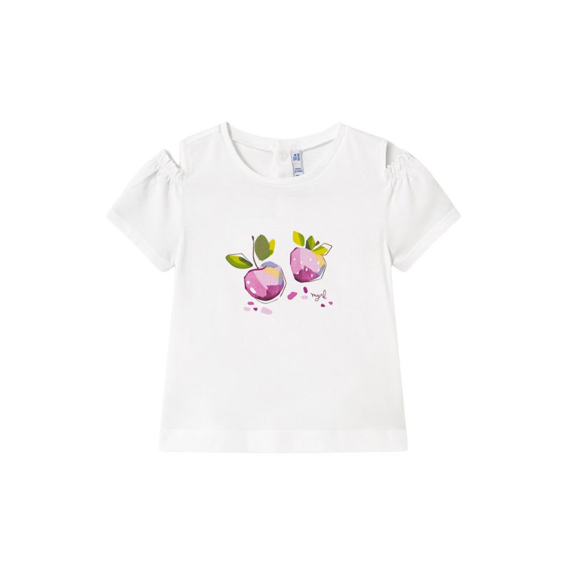 Mayoral 1740 T-Shirt Fruit Print White/Mauve