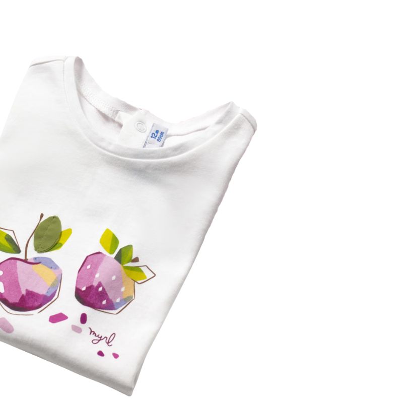 Mayoral 1740 T-Shirt Fruit Print White/Mauve