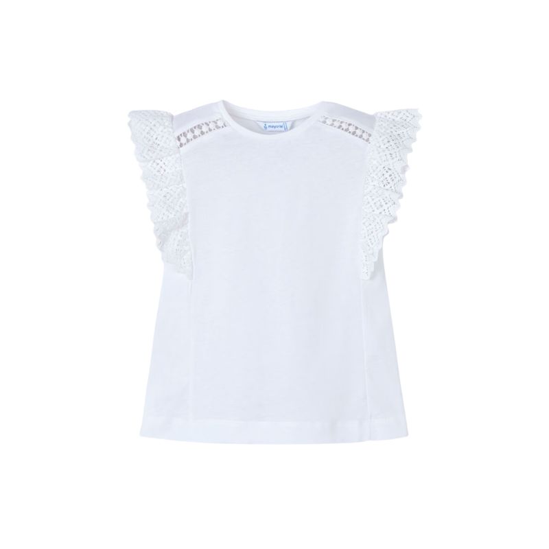 Mayoral 3010 S/S Crochet T-Shirt White