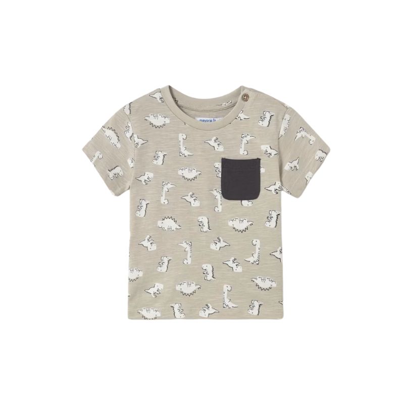 Mayoral 1058 Printed S/S T-Shirt AOP Dinos White/Bone      