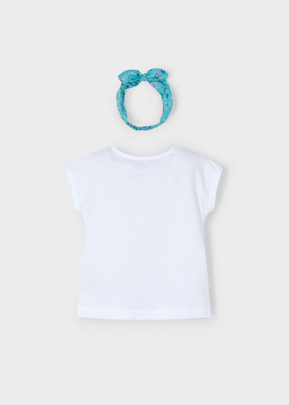 Mayoral 3009 T-Shirt S/S W/Headband White Emerald