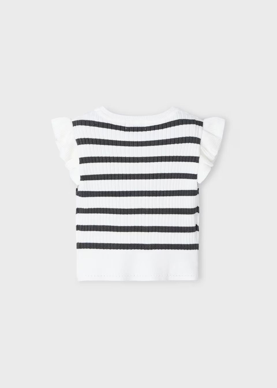 Mayoral 3024 Ribbed Top Striped White/Charcoal