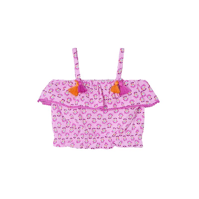 Mayoral 3186 Floral Printed Blouse Mauve