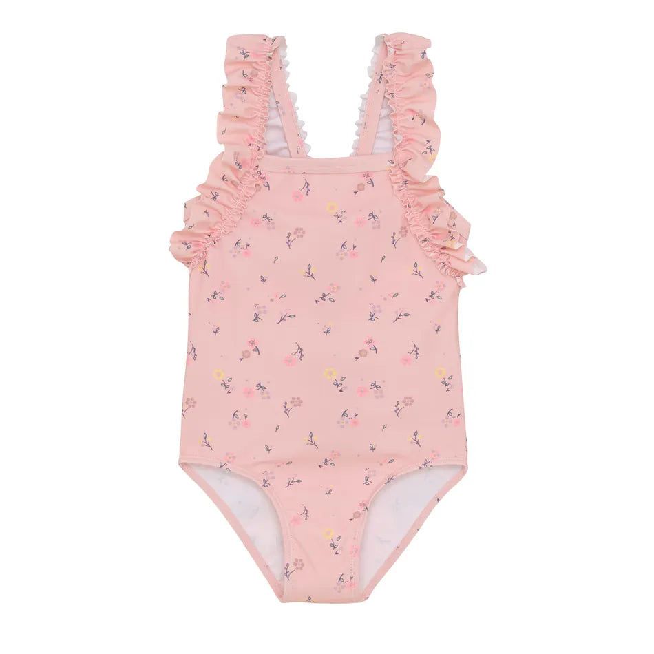 Color Kids Swimsuit Frills Aop Coral Blush