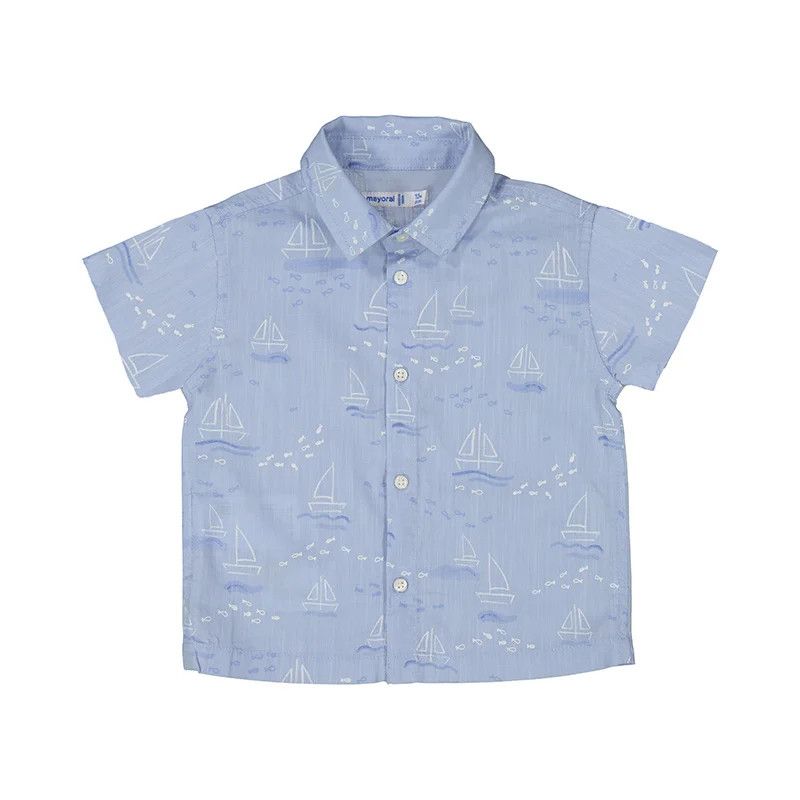 Mayoral 1112 S/S Shirt, Color: Boats Blue, Size: 12M