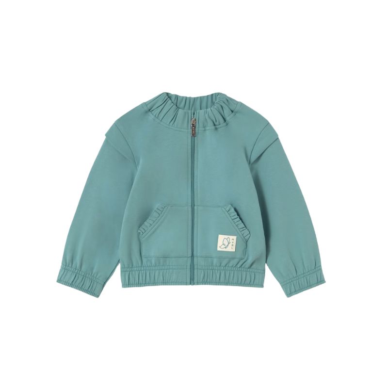 Mayoral 1462 Fleece Zip Up Emerald