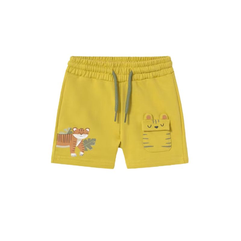 Mayoral 1242 Knit Pull On Shorts, Color: Safari Animals Gold, Size: 12M