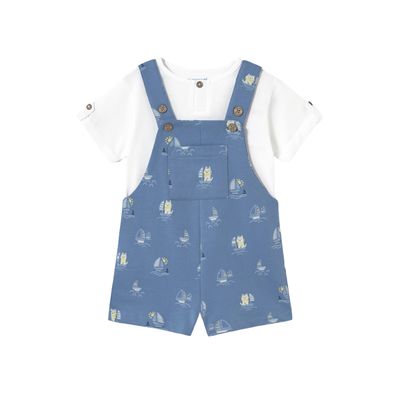 Mayoral 1650 2Pc Knit Jumper Set Aop Boats Capri blue