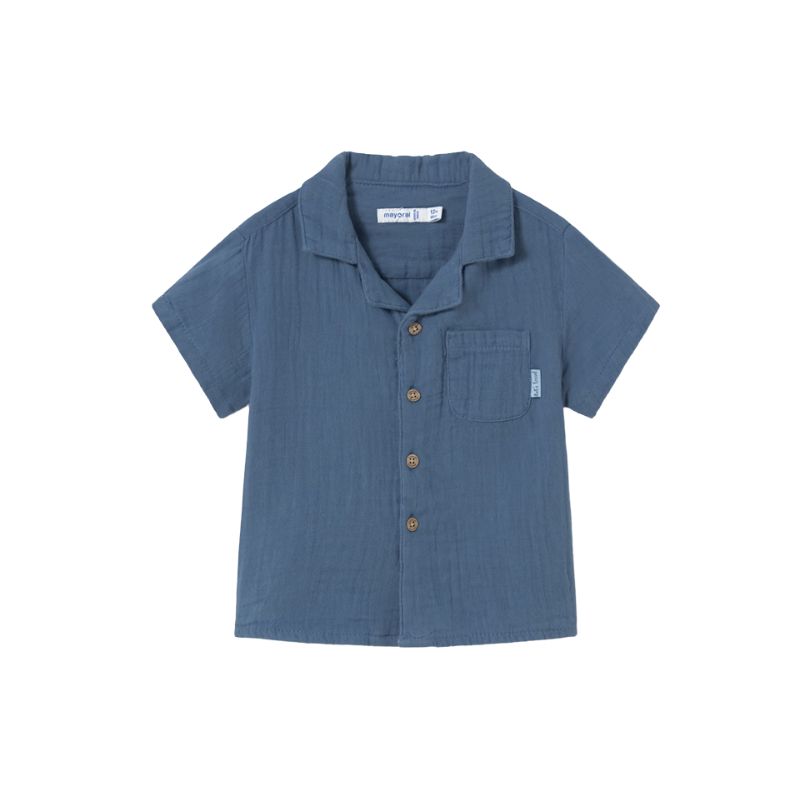Mayoral 1111 S/S Shirt Gauze Button up Blue