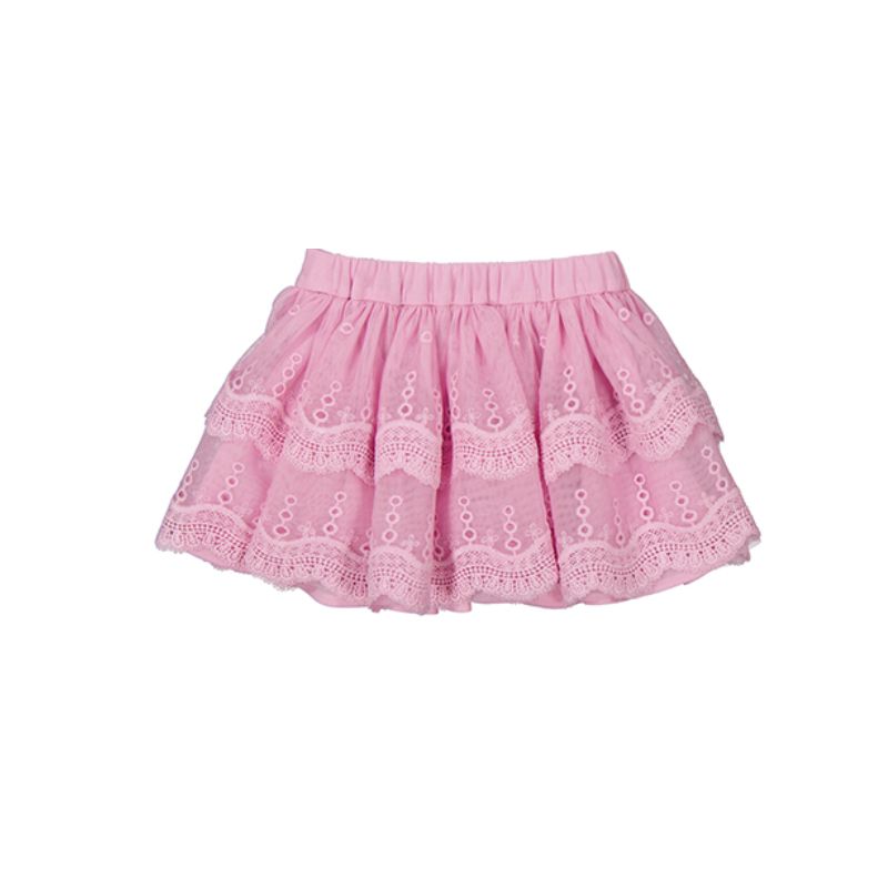 Mayoral 1929 Embroidered Tulle Skirt Mauve