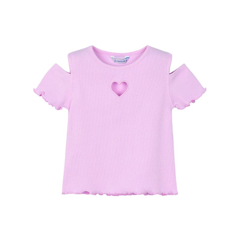 Mayoral 3005 S/S Shirt W/ Shoulder Cutouts Mauve