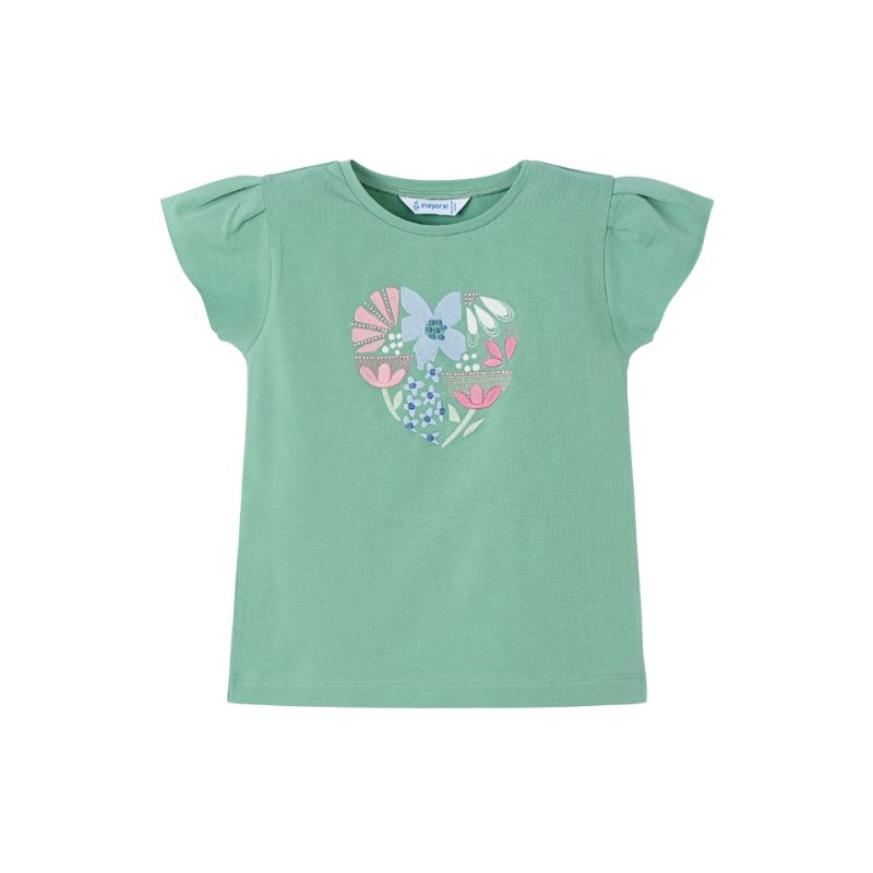 Mayoral 3015 S/S T-Shirt Floral Mint