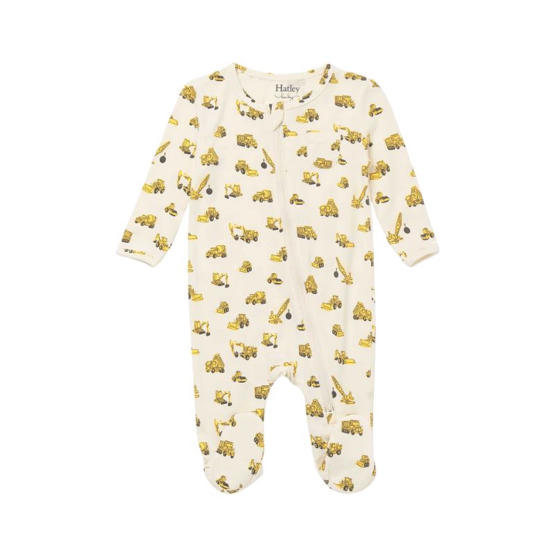 Hatley  Baby Footed Coverall Under Construction Pristine