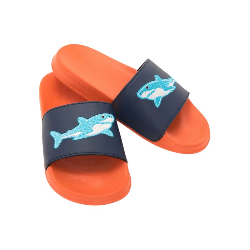 Hatley Slide On Sandals Shark Carrot