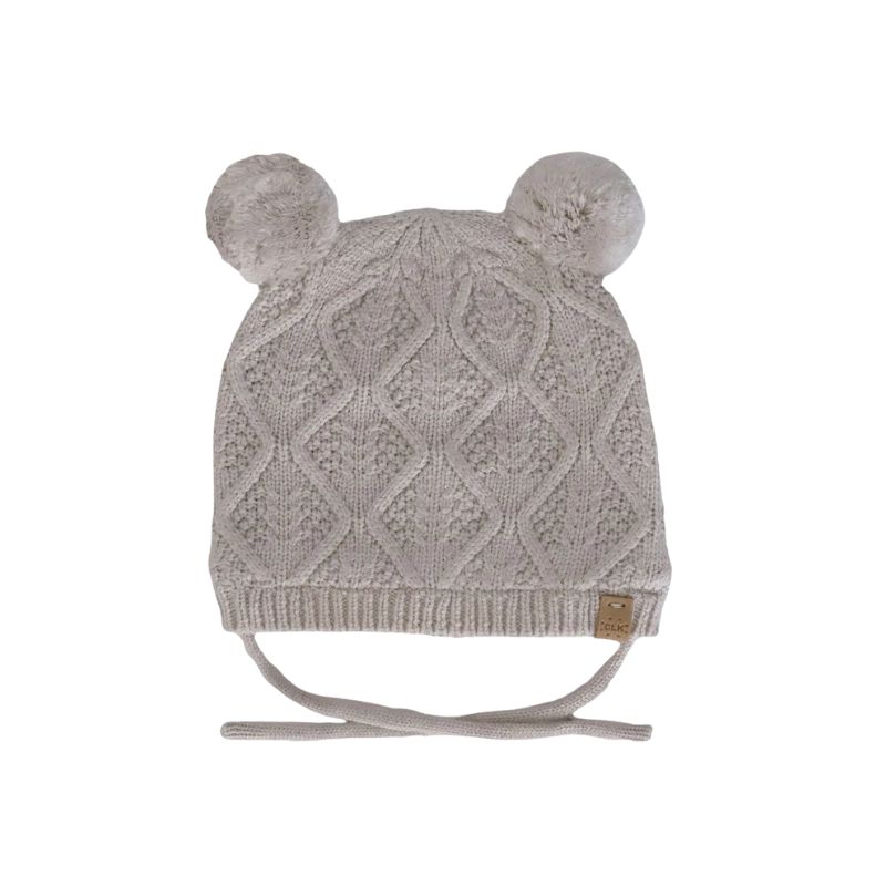 Calikids W2501 Soft Touch Knit Pom Hat Moonbeam