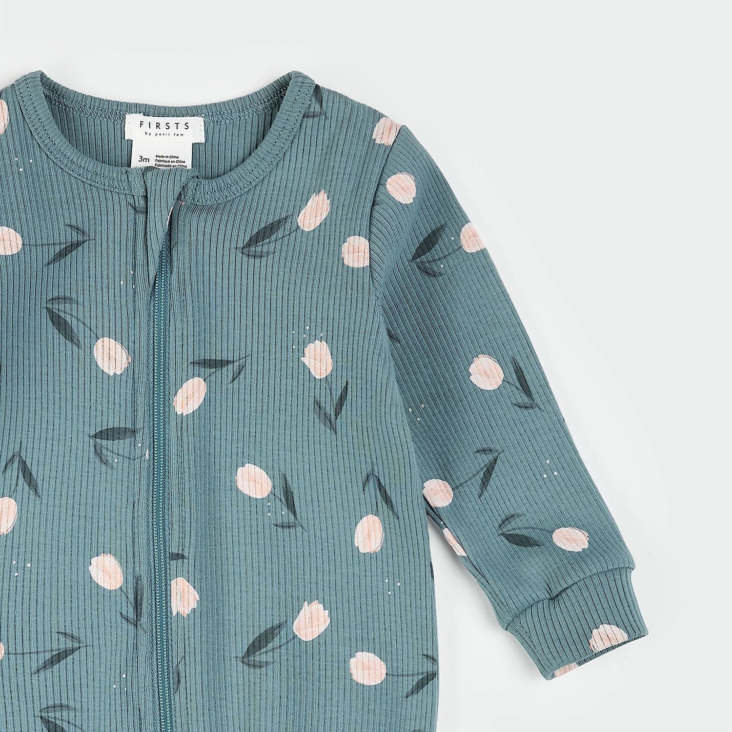 Petit Lem Footed Sleeper Knit AOP Teal