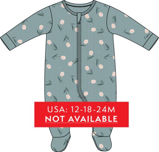 Petit Lem Footed Sleeper Knit AOP Teal, Size: NB