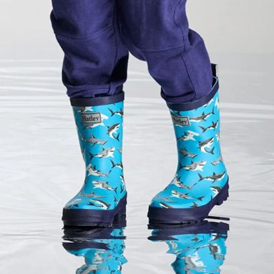 Hatley Matte Rain Boot Shark Party Horizon Blue
