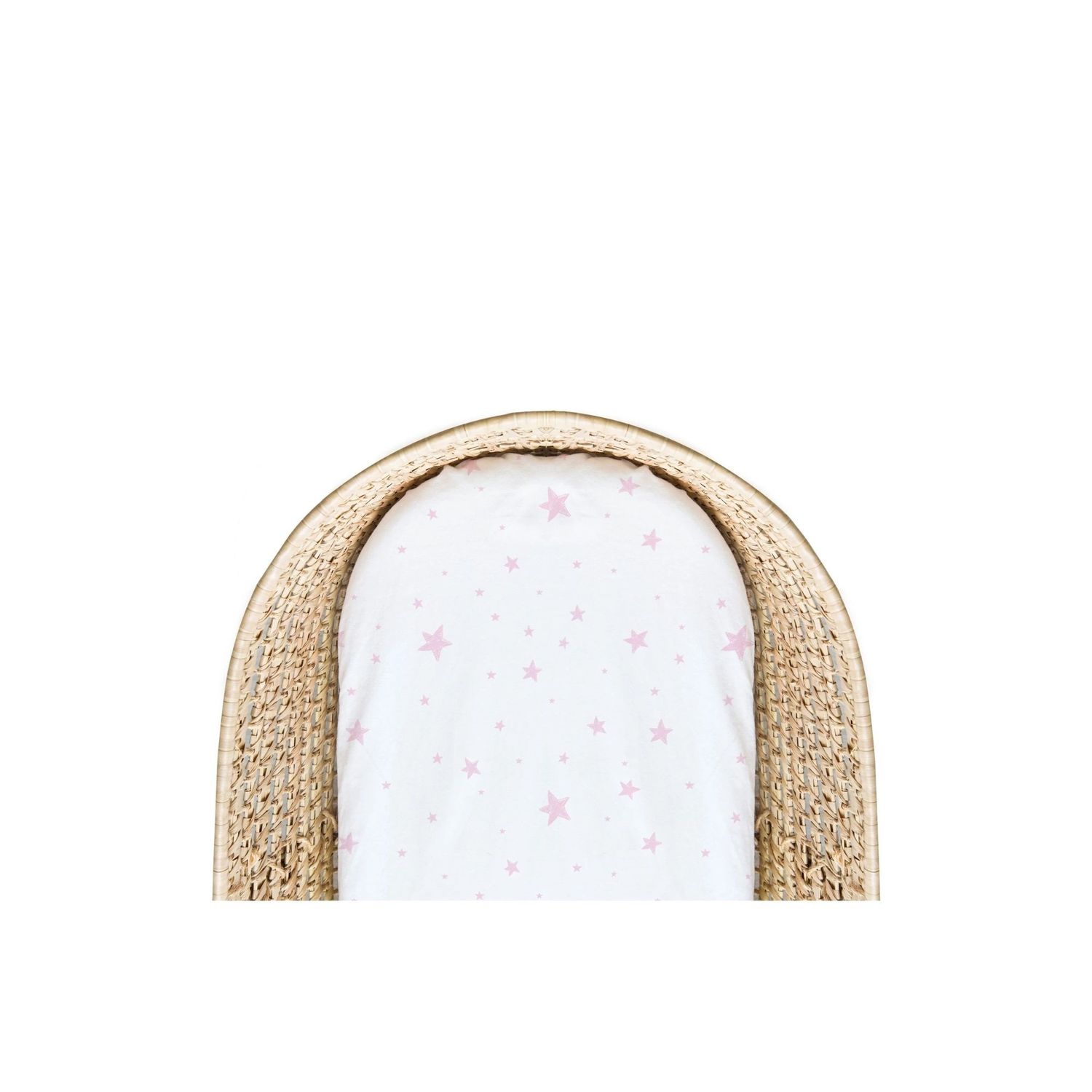 Kushies Bassinet Fitted Sheet Pink Scribble Stars