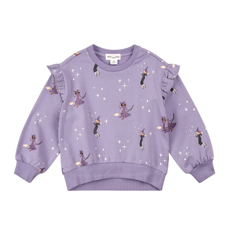 Miles Label L/S Knit Sweatshirt Glow In The Dark Witches Purple