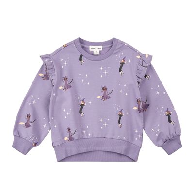 Miles Label L/S Knit Sweatshirt Glow In The Dark Witches Purple