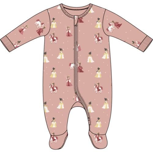 Petit Lem Foot Sleeper Knit AOP Princesses Pink, Size: NB