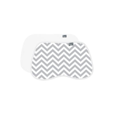 Kushies Burp Pads 2pk Grey Chevron/White