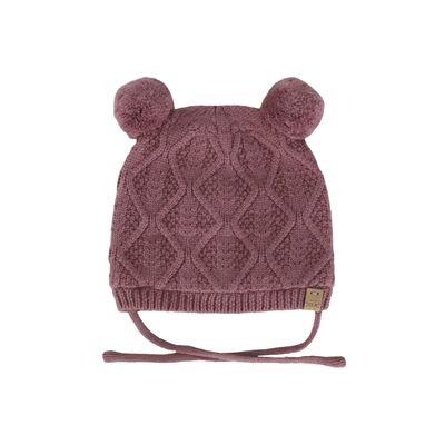 Calikids W2501 Soft Touch Knit Pom Hat Nostalgic Rose