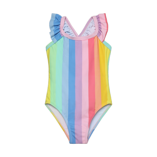 Color Kids Swimsuit w/Frills Pink Lemonade