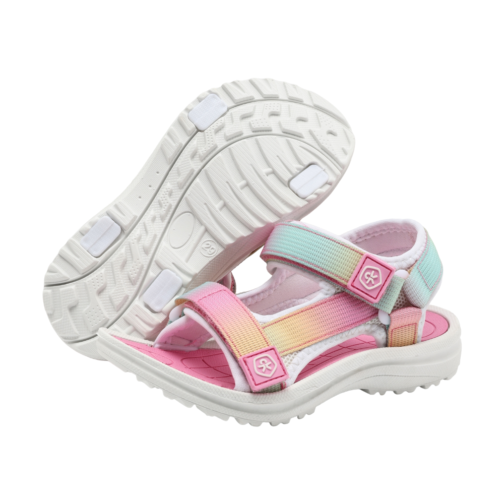Color Kids Colour Block Sandals w/Velcro Strap