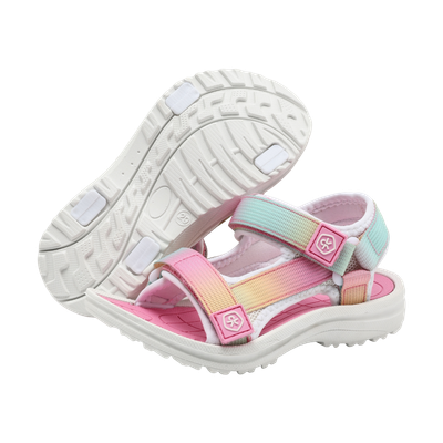 Color Kids Colour Block Sandals w/Velcro Strap
