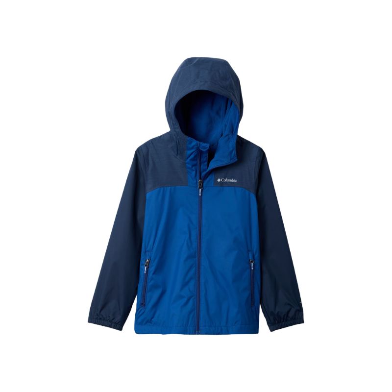Columbia Rainy Trails III Fleece Lined Jacket, Color: Mountain Blue/Collegiate Navy, Size: XXS/4-5