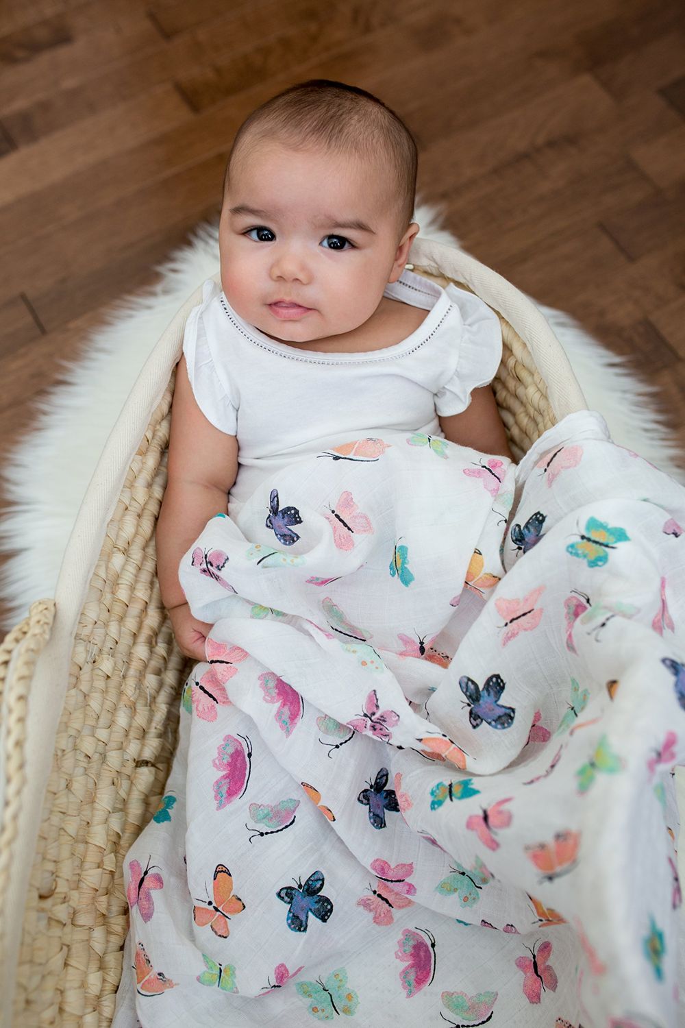 Lulujo Classic Swaddle Butterfly 47"x 47"